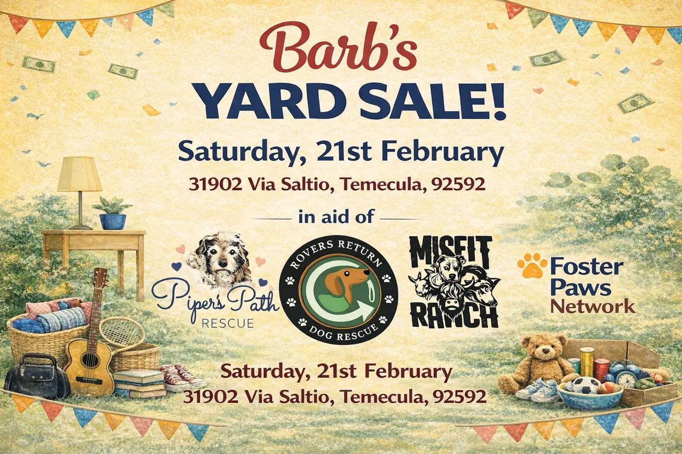 Barb' Yard Sale flyer
