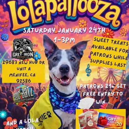 Lolapalooza flyer for January 24 at Grey Iron Brewing Co.