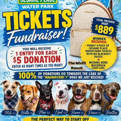 Sesame Place Water Park Tickets Fundraiser raffle flyer